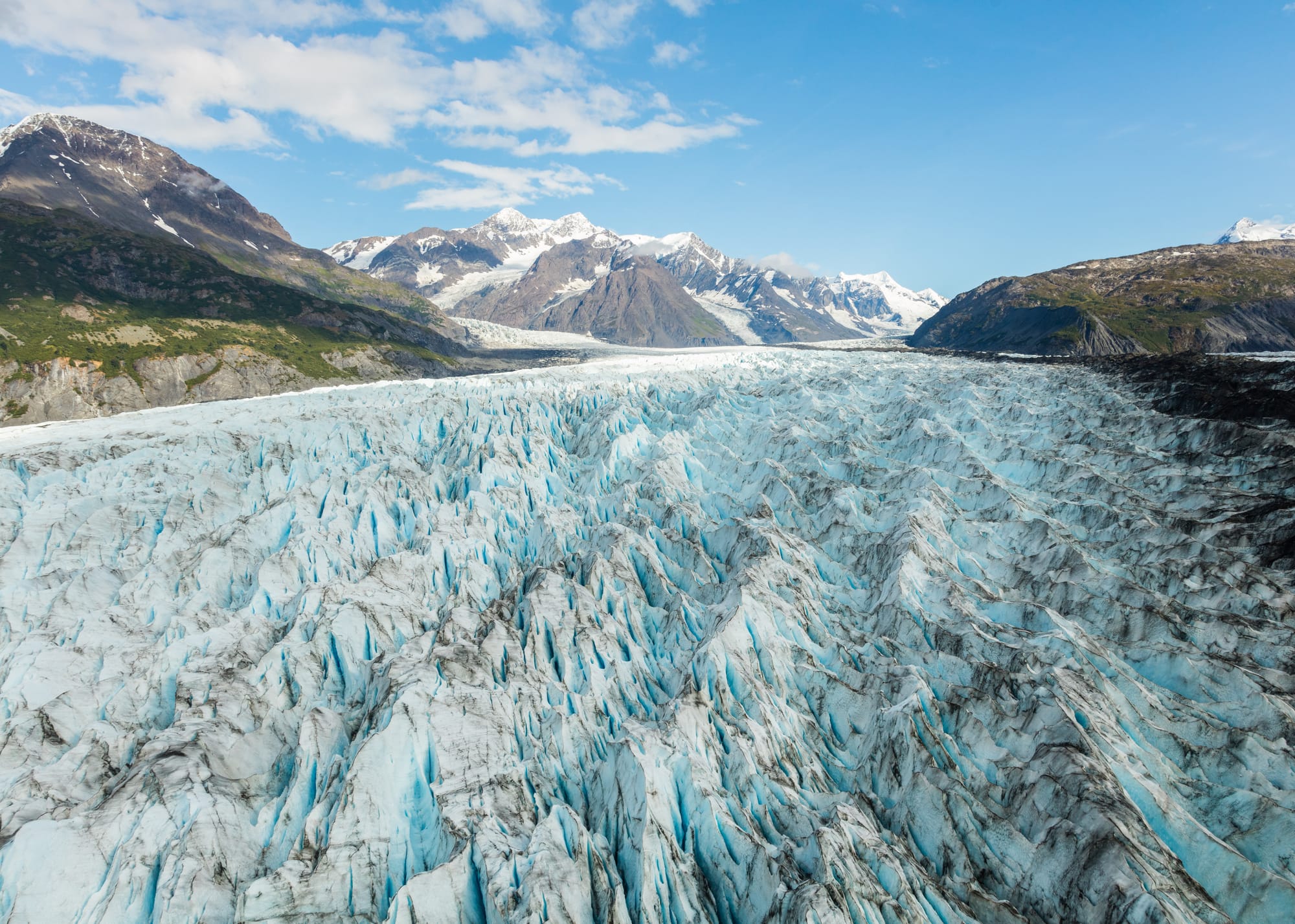 a massive field of glaciers in Alaska