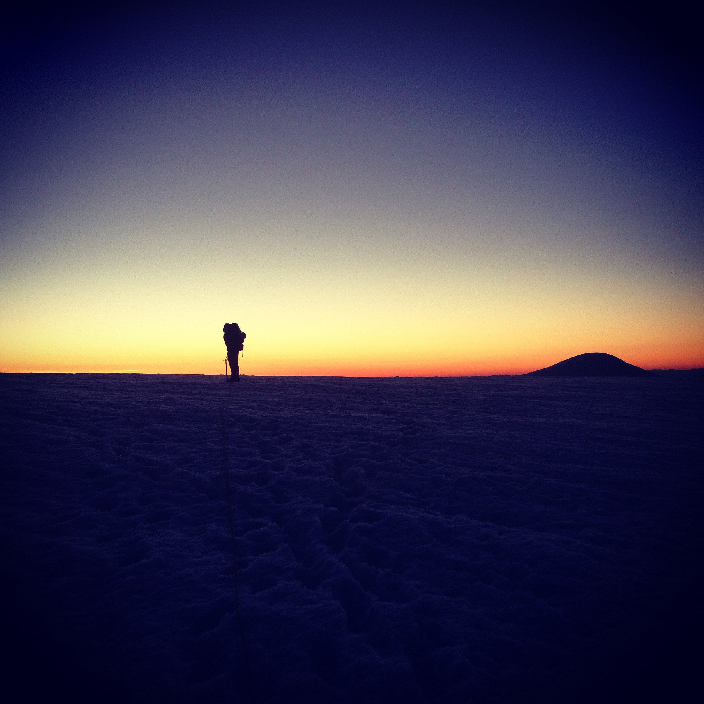 Photo of Adam on a sunrise summit of Mount Baker Washington USA in 2015 Photo © Adam Storck